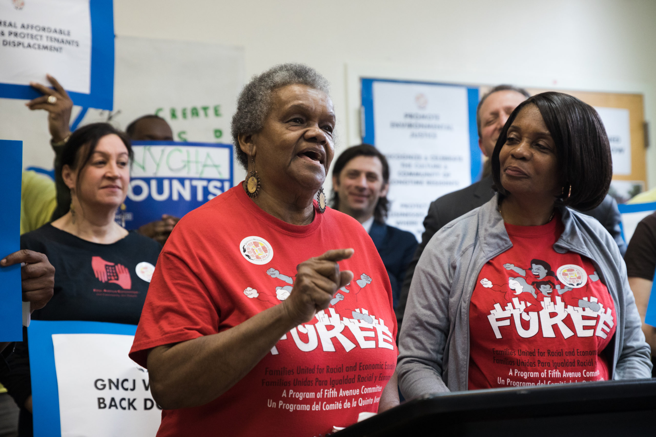 Residents of public housing in Gowanus expressed the need for upfront funding for full capital needs at the Warren, Wyckoff and Gowanus Houses if the neighborhood rezoning goes through. Photo: Paul Frangipane/Brooklyn Eagle