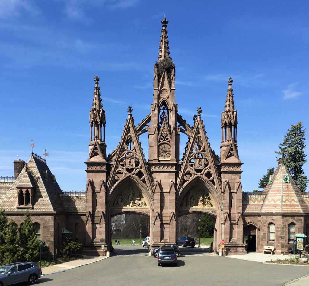 Green-Wood Cemetery’s landmarked gates are an iconic sight. Photo: Lore Croghan/Brooklyn Eagle