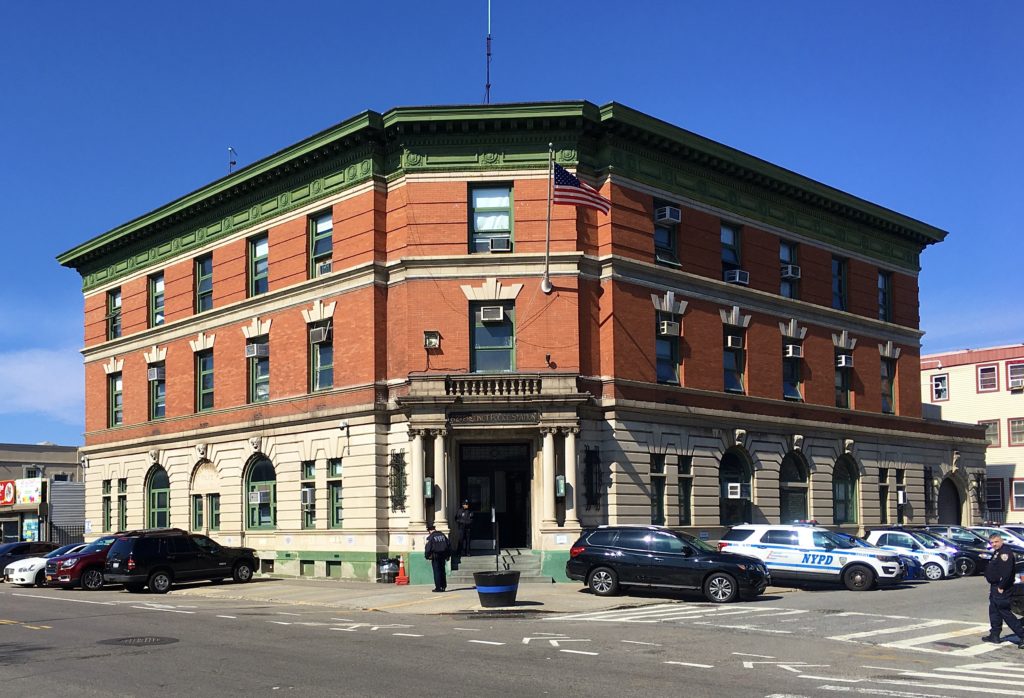 Here’s the 62nd Precinct Police Station on Bath Avenue. Photo: Lore Croghan/Brooklyn Eagle