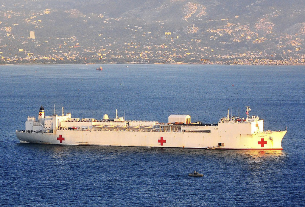 The USNS Comfort is heading to New York City to help during the coronavirus outbreak. U.S. Navy photo by Mass Communication Specialist 3rd Class Erin Olberholtzen, via Wikipedia