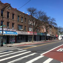 Church Avenue in Flatbush is nearly empty of cars in mid-afternoon on March 26. Photo: Lore Croghan/Brooklyn Eagle