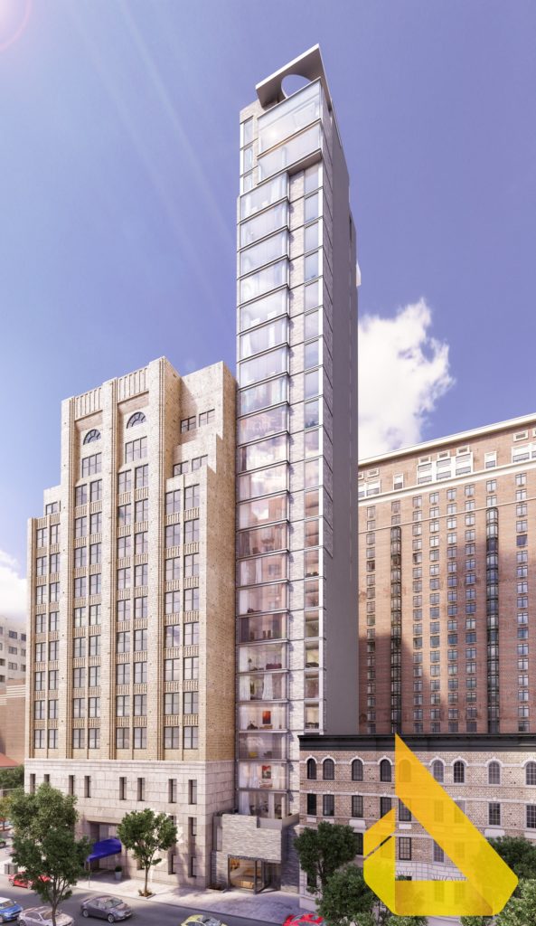 The previous owner of 88 Schermerhorn St. planned to build a 27-story condo tower (the center building in this image). The rendering gives you an idea of how a building could be massed on this site. Rendering courtesy of SDS|Heights