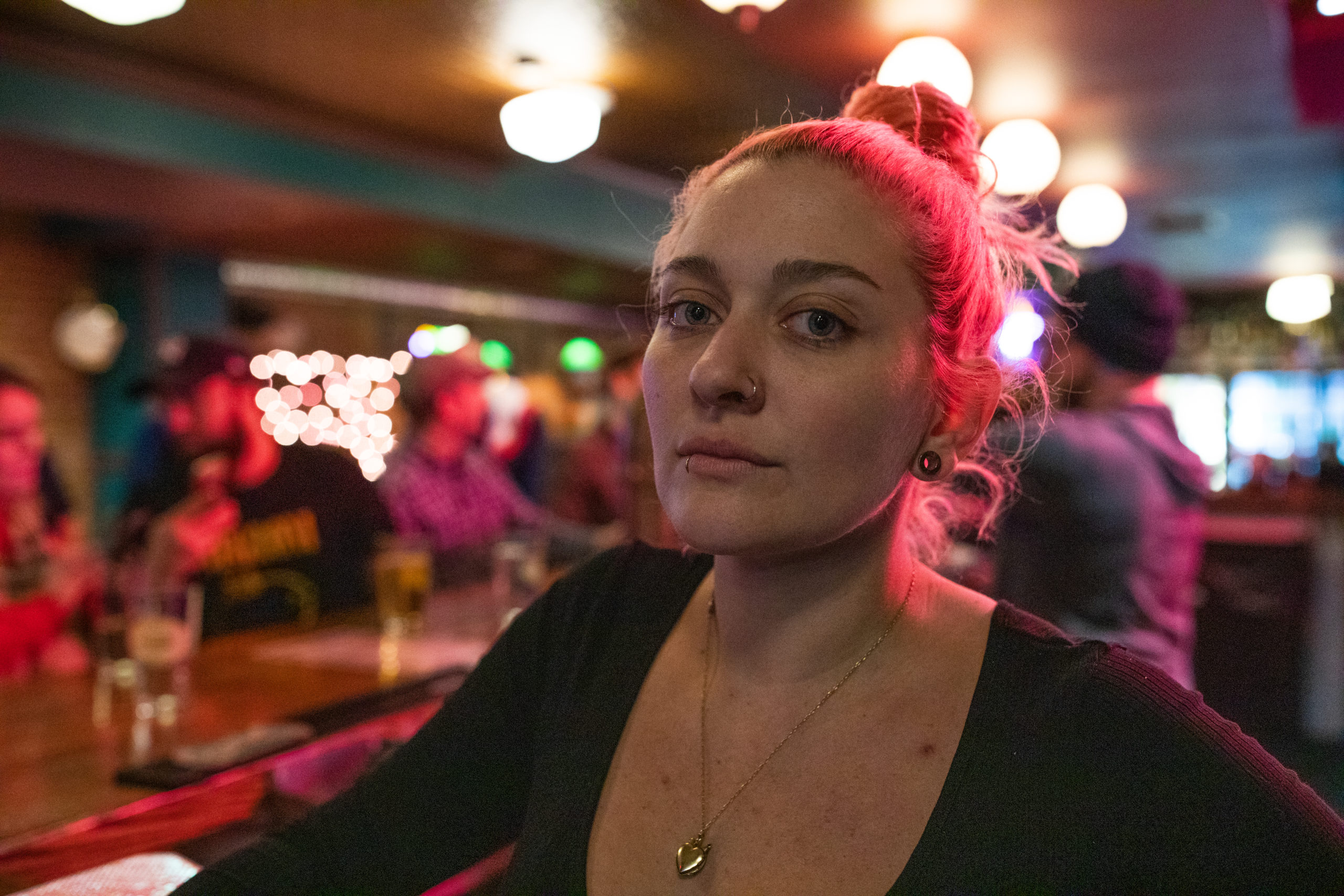 Owner of Someday Bar Megan Rickerson on March 16, 2020, the last night of service for her 8-month-old bar for the foreseeable future due to the coronavirus pandemic. Gov. Andrew Cuomo previously ordered all bars and restaurants would have to close by 8 p.m. on the 16th. They could continue with takeout and delivery. Photo: Paul Frangipane/Brooklyn Eagle