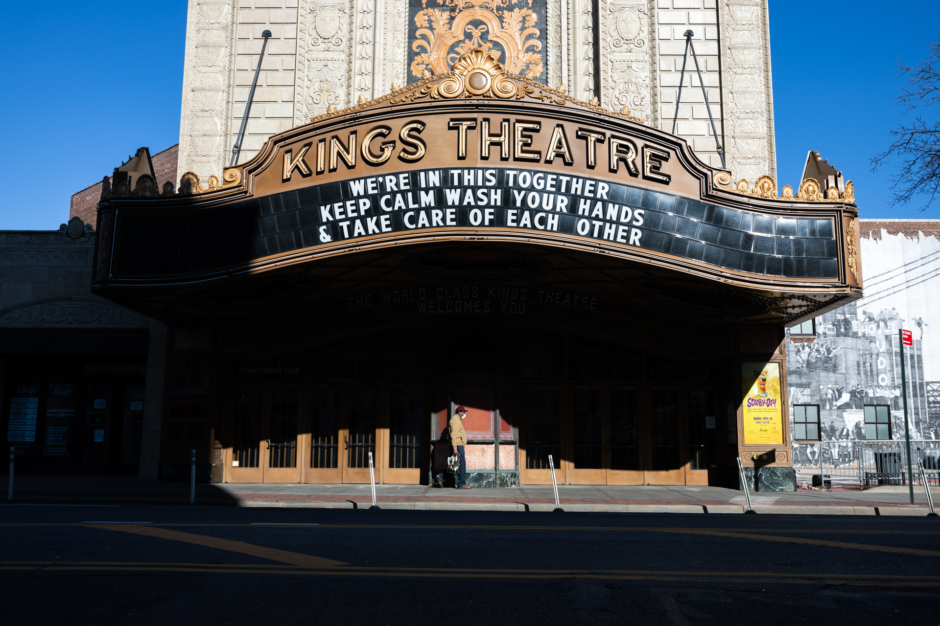 Kings Theatre sends a message out to Flatbush Avenue. 