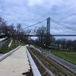 This ramp allows people with disabilities to descend a steep hill in Shore Road Park, which is on the other side of the Belt Parkway from the promenade. Photo: Lore Croghan/Brooklyn Eagle