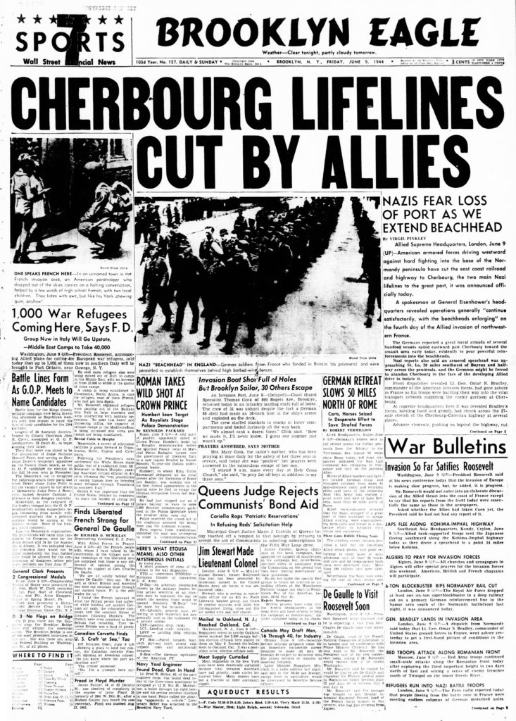 June 9 On This Day In 1944 Cherbourg Lifelines Cut By Allies