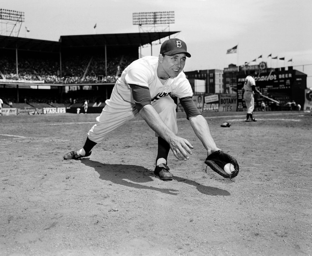 Gil Hodges, 35-year-old first baseman for the Los Angeles Dodgers