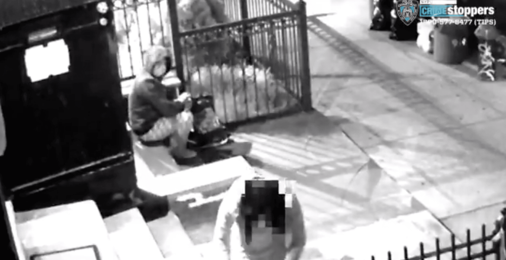 VIDEO: Cops seek man who attacked woman with substance outside Sunset Park home