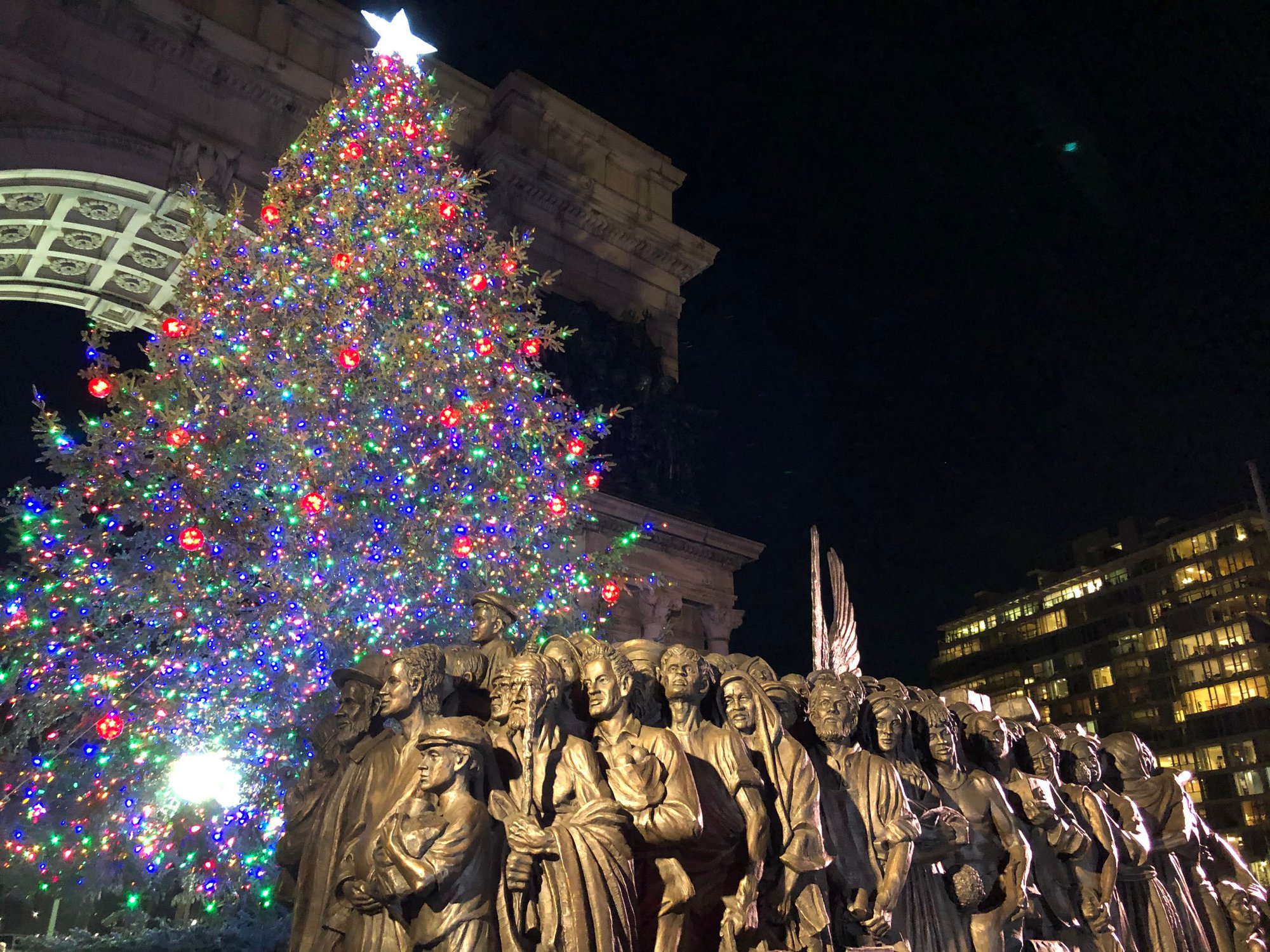 'Angels Unawares’ sculpture unveiled during Grand Army Plaza tree lighting