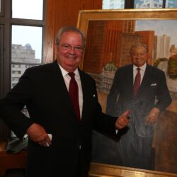 Nick Allard at his portrait hanging ceremony, commemorating his impactful tenure at Brooklyn Law School. Eagle file photo by Andy Katz