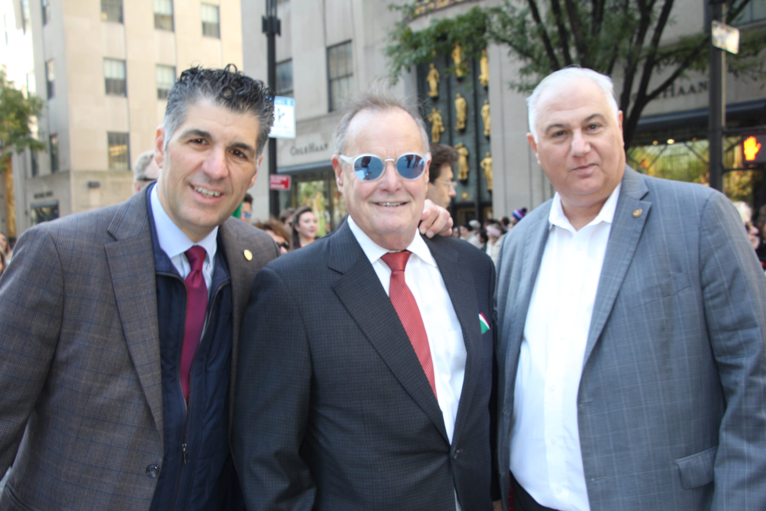 From left: Dominic Famulari, Gregory LaSpina and Dean Delianites are caught in a moment of camaraderie.