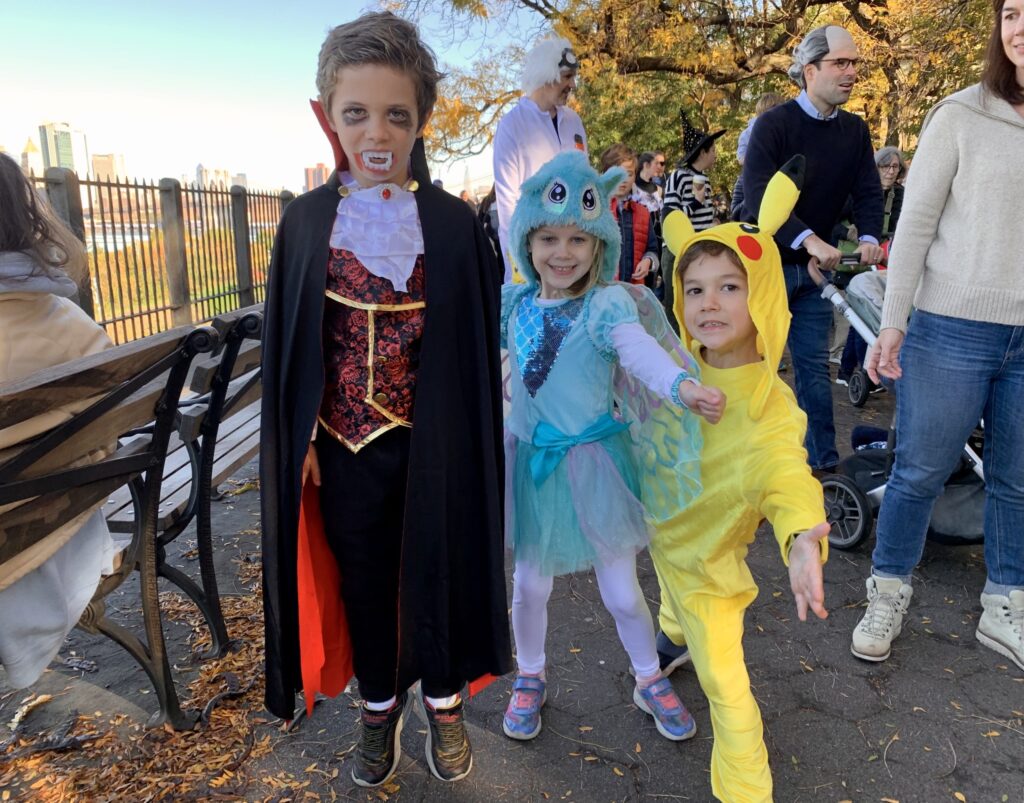 Kids dress for Halloween on Brooklyn Heights promenade
