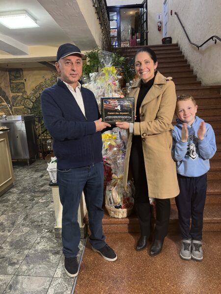 From left: David Isaev, owner and CEO of Cherry Hill Gourmet Market; New York State Sen. Jessica Scarcella-Spanton, 23rd District; and her son, Jack Spanton. 