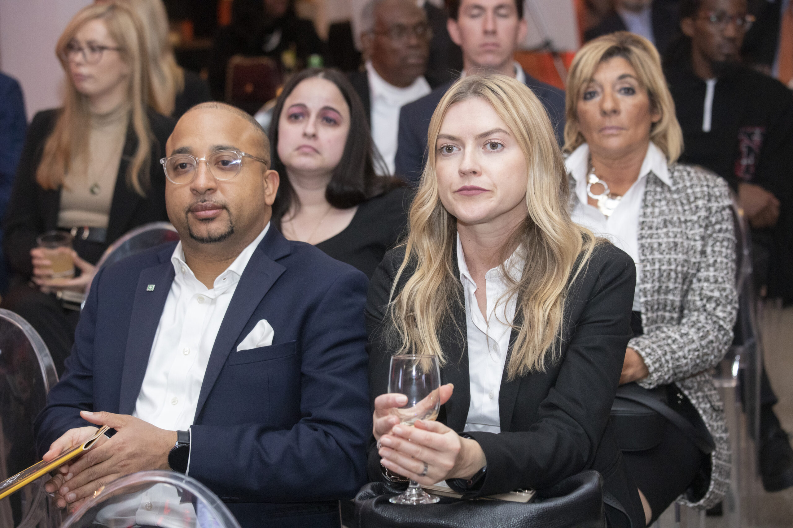Brian Chin and Magdalena Sokolowska in the Audience at Best of Brooklyn Real Estate Showcase.
