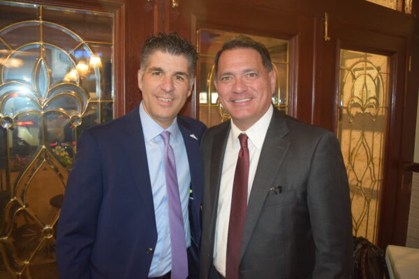 Dominic Famulari and Christopher Caputo at the Bay Ridge Lawyers Association's Continuing Legal Education session on landlord and tenant court proceedings, held at Mama Rao's in Dyker Heights.