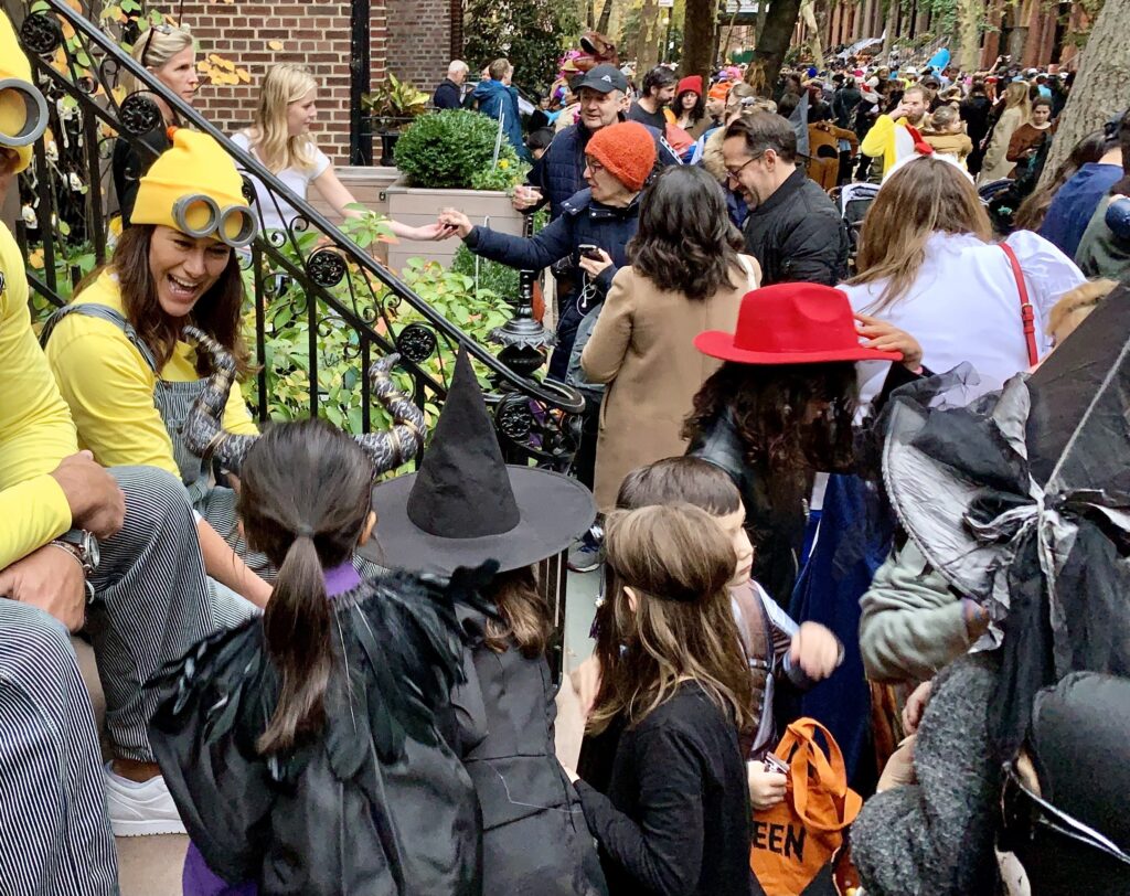Trick-or-treating on Garden Place