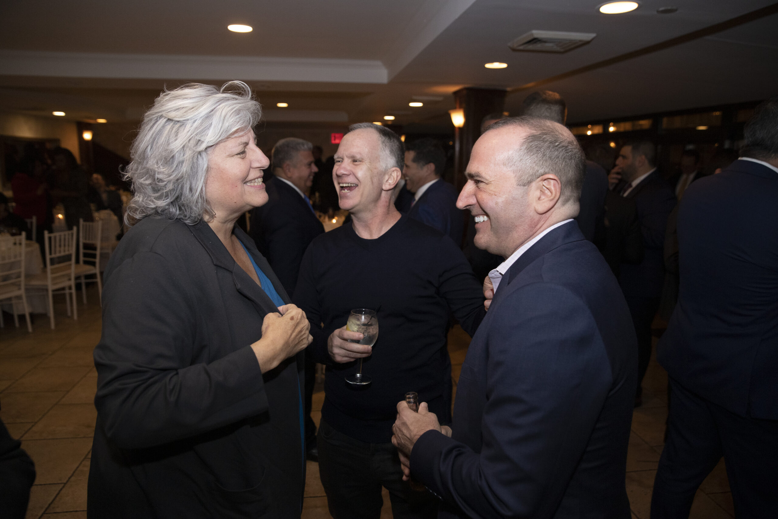 Lisa Schreibersdorf, executive director of the Brooklyn Defender Services, with past presidents Christopher Wright and Andrew Rendeiro (right) at KCCBA Dinner.