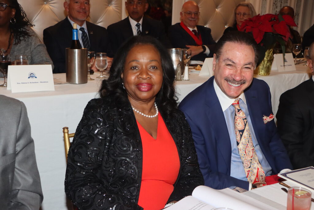 Honorees Hon. Sylvia Hinds-Radix (left) and Howard Fensterman (right) radiate joy at the Brooklyn Bar Association Foundation's Annual Dinner, where their significant contributions to the legal community were celebrated.Photos: Mario Belluomo/Brooklyn Eagle