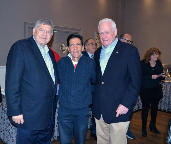 From left: Jerry Kassar, chairman of the New York State Conservative Party; GOP party guest; and former State Sen. Marty Golden at GOP holiday party.
