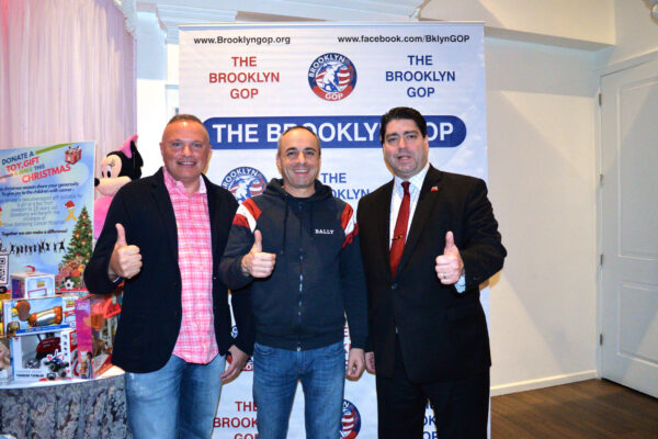 Thumbs way up for the Brooklyn GOP at GOP holiday party.
