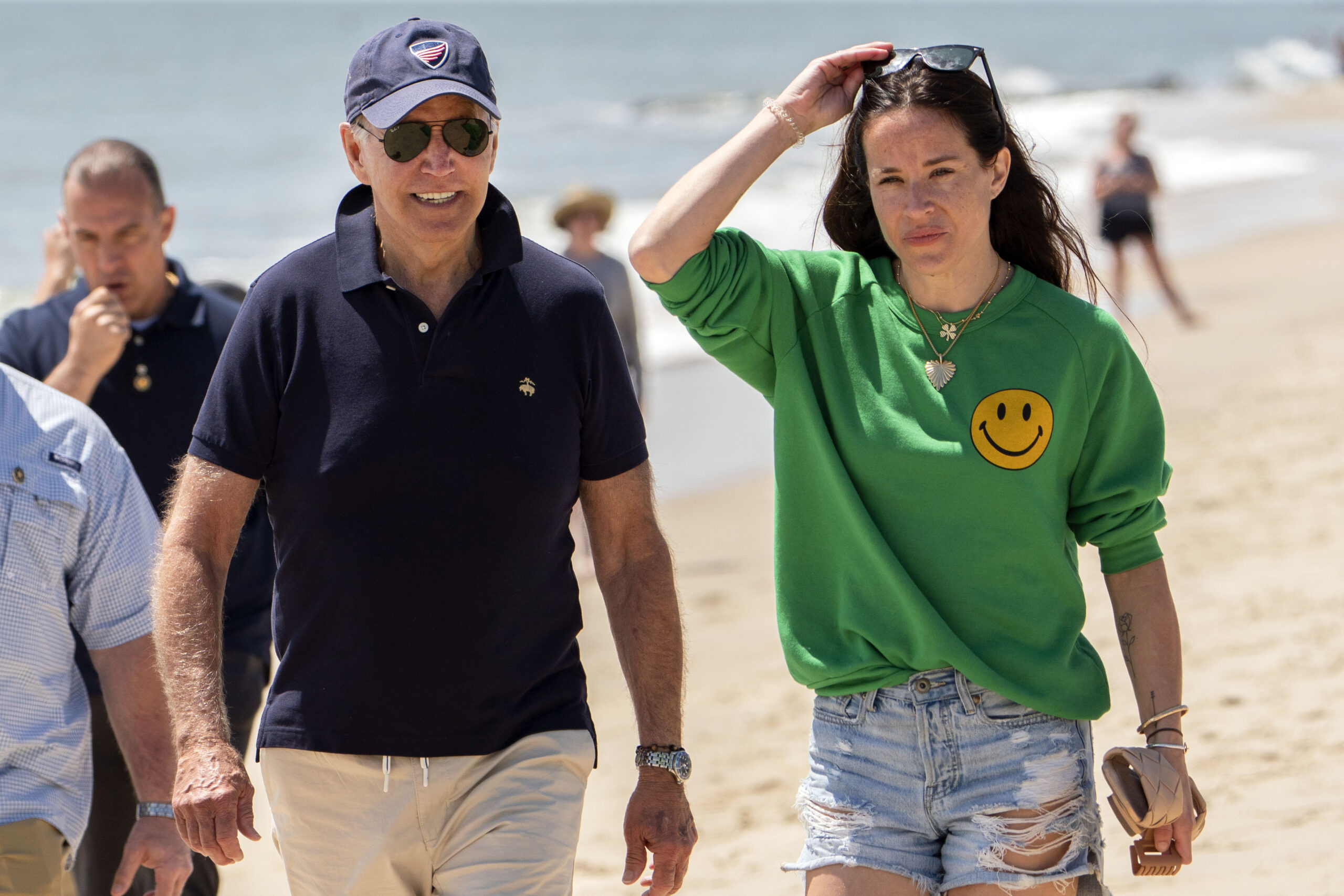 President Joe Biden walks on the beach with daughter Ashley Biden, June 20, 2022, in Rehoboth Beach, Del. Criminal prosecutors may soon get to see over 900 documents pertaining to the alleged theft of a diary belonging to Ashley Biden, after a judge on Thursday, Dec. 21, 2023, rejected a First Amendment claim by the conservative group Project Veritas.Photo: Manuel Balce Ceneta/AP