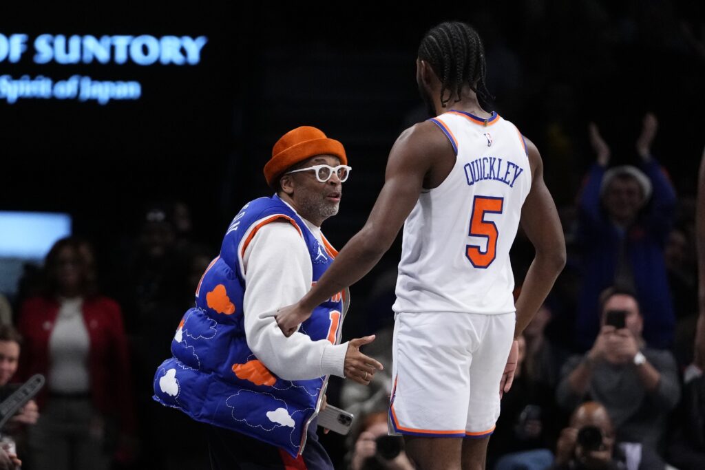 Film director Spike Lee and Knicks player Immanuel Quickley