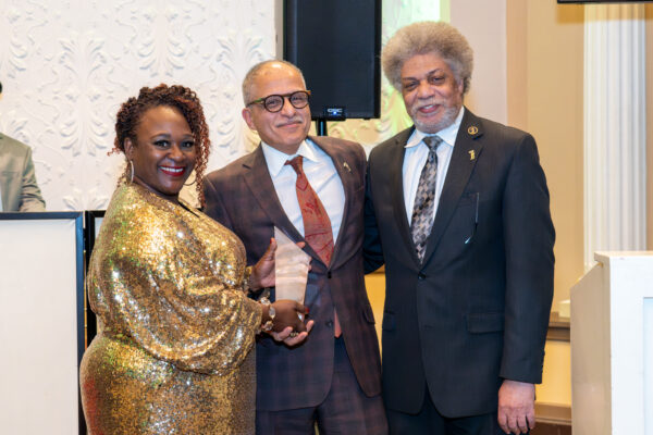 Justice Verna L. Saunders, First Department, and immediate past President of Judicial Friends, with NY State Chief Judge Rowan D. Wilson and Justice Paul Wooten, Appellate Division, Second Department, and First Vice President of Judicial Friends.