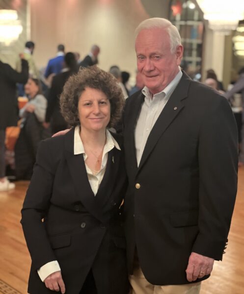 Fran Vella-Marrone, southwest Brooklyn political activist and civic leader, and former State Sen. Marty Golden at Brooklyn Republican 2023 holiday party.