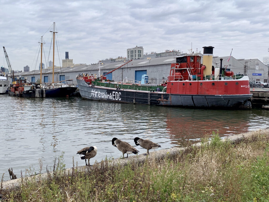 The Mary Whalen, a 1930s-era former oil tanker that is now being restored and that hosts cultural and educational programs.Photo: Mary Frost/Brooklyn Eagle