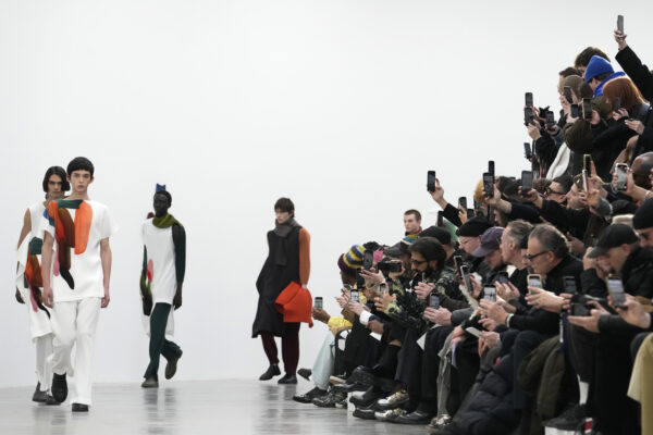PARIS — With all the critical problems in the world, nice to have a healthy fashion distraction: Models wear creations for Issey Miyake as part of the Menswear ready-to-wear Fall-Winter 2024-2025 collection presented in Paris, on Thursday, Jan. 18, 2024.Photo: Thibault Camus/AP