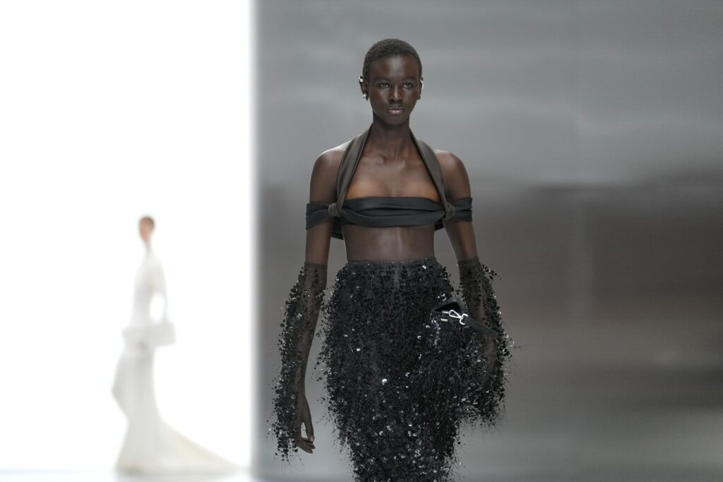 <b>PARIS — Flexing in Fendi:</b> A model wears a creation for Fendi as part of the Haute Couture Spring-Summer 2024 collection presented in Paris, Thursday, Jan. 25, 2024.<br>Photo: Thibault Camus/AP