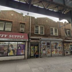 The deli under the No. 3 train in East New York was the scene of the June 5, 2020 shooting that resulted in the murder of a father-to-be and severe injury to another.Screenshot via Google Earth