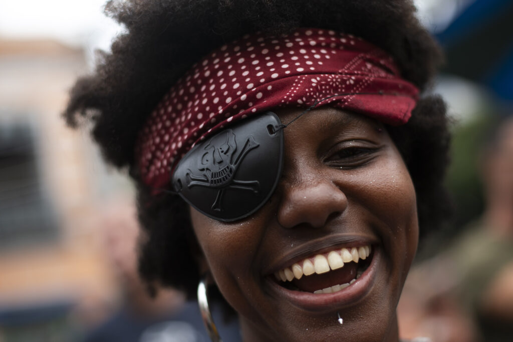 RIO DE JANEIRO — A long way from Penzance — a pirate costume, another Carnival event: A reveler dressed as a pirate takes part in a pre-carnival street party in Rio de Janeiro, Brazil, Sunday, Jan. 28, 2024.Photo: Bruna Prado/AP