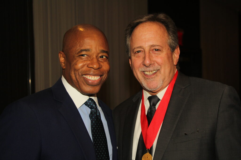 Kings County Supreme Court Justice Donald Kurtz (right) pictured with Mayor Eric Adams at a Brooklyn Bar Association annual dinner.Photo: Caroline Ourso/Brooklyn Eagle