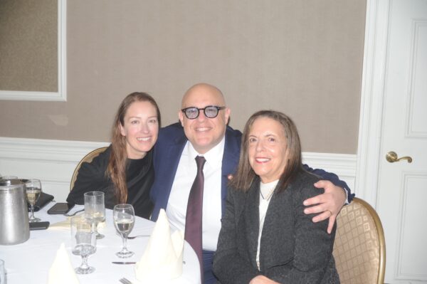 Councilmember Justin Brannan with his wife, Leigh, and mother, Mary at Brannan’s inaugural gala.