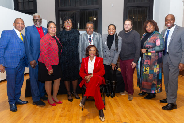 A proud moment for Justice Bourne-Clarke, pictured here with the district leaders who played a pivotal role in her nomination.