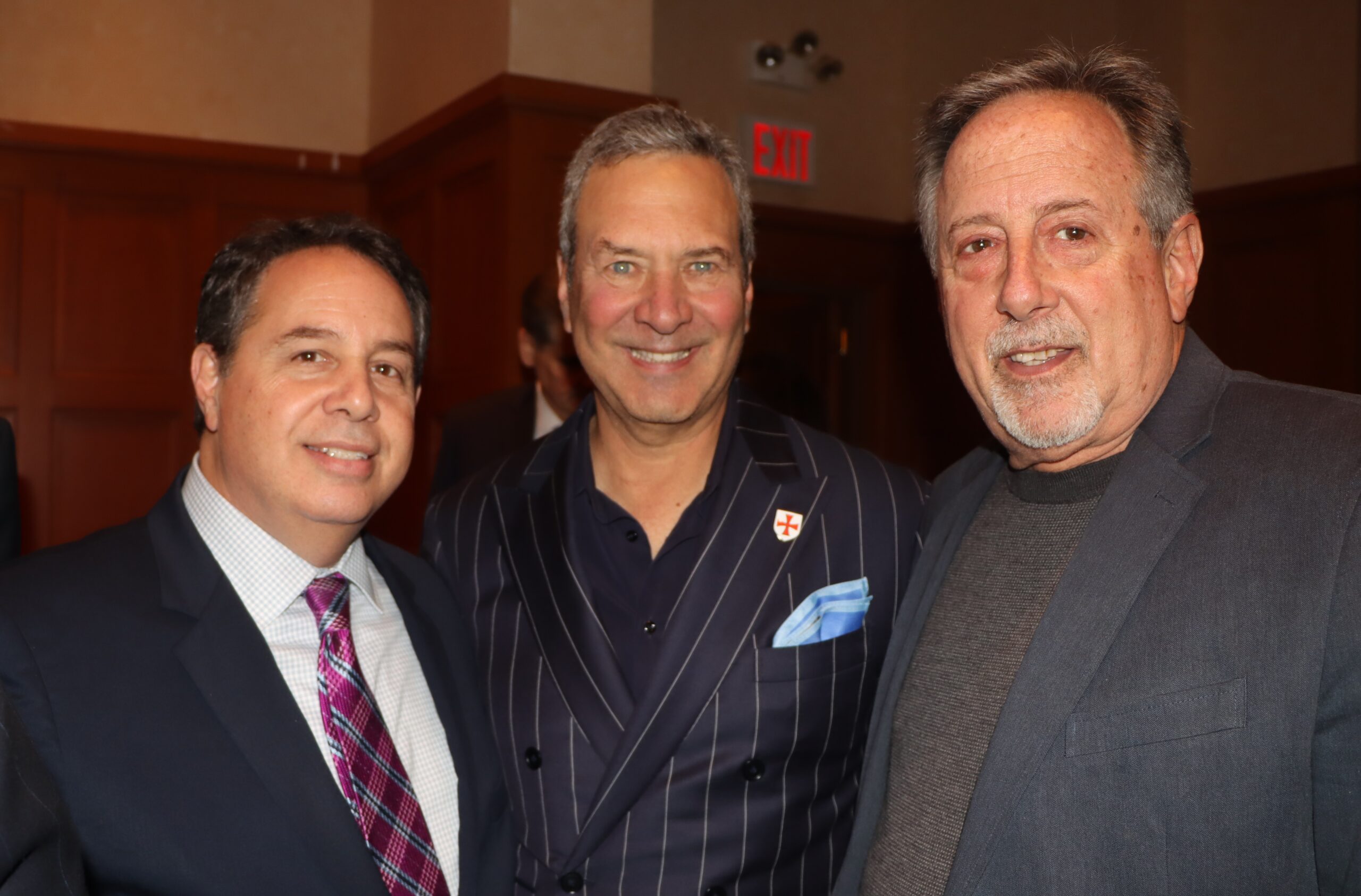 Joseph Rosato, president of the Brooklyn Bar Association; Steven Bamundo, and Hon. Donald Kurtz at Graham's swearing-in.