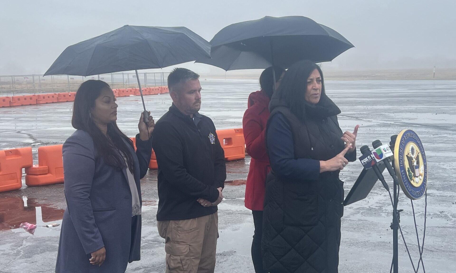 City Councilmember Joann Ariola (R-32/Jamaica Bay and Rockaway) at the lectern.