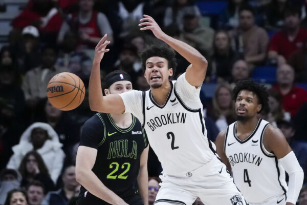 Brooklyn forward Cam Johnson believes Wednesday's game in Houston will be a "gut check" for the slumping Nets.<br>Photo: Gerald Herbert/AP