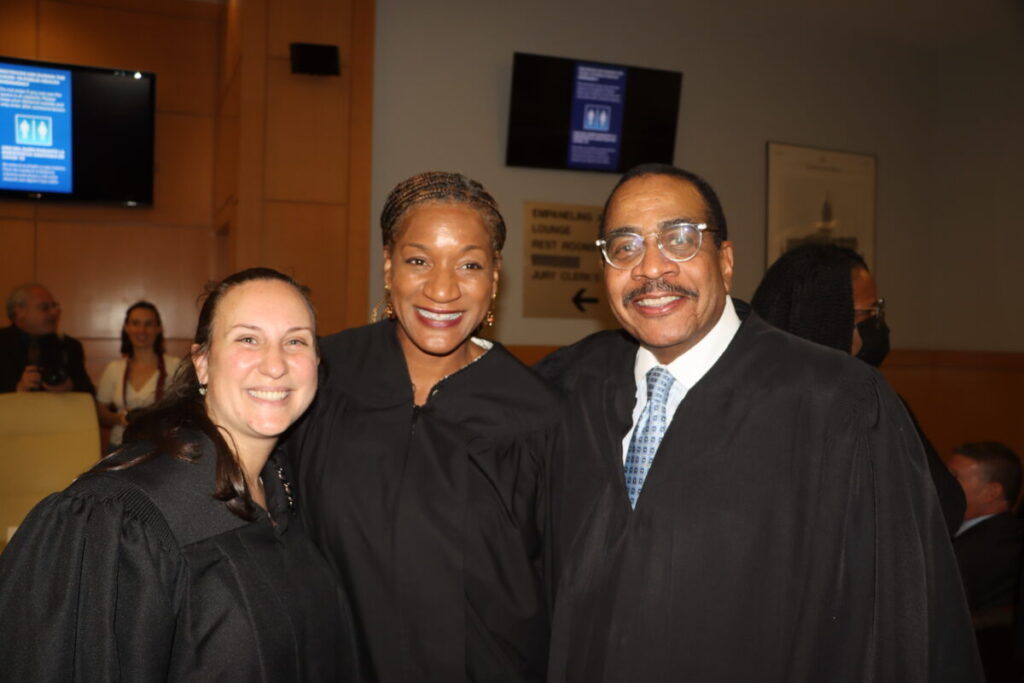 Hon. Larry Martin, Justice of the Kings County Supreme Court (right), with Hon. Sherveal Mimes and Hon. Maria Aragona.Photos: Mario Belluomo/Brooklyn Eagle