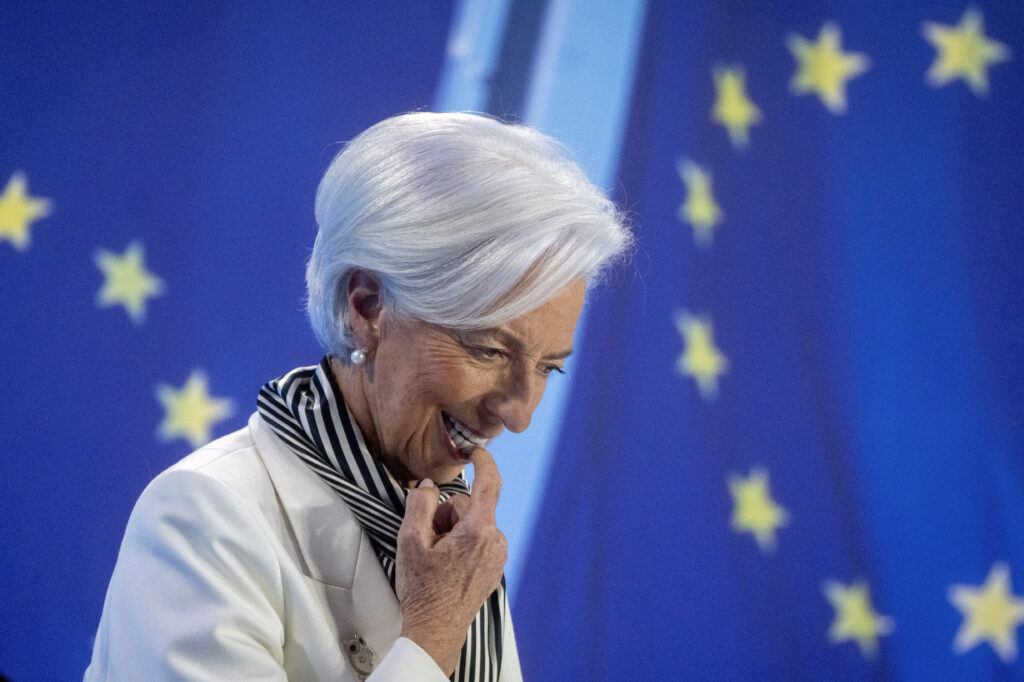 <b>FRANKFURT — ‘So that’s all the money we’re holding, huh?’:</b> President of European Central Bank, Christine Lagarde, attends a press conference after an ECB's governing council meeting in Frankfurt, Germany, Thursday, Jan. 25, 2024.<br>Photo: Michael Probst/AP