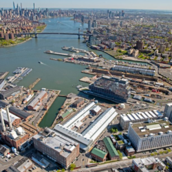 An aerial view of the Brooklyn Navy Yard, one of Brooklyn’s most important locations for industrial, commercial and creative development.Photo courtesy of Claire Holmes/Risa Heller Comm.