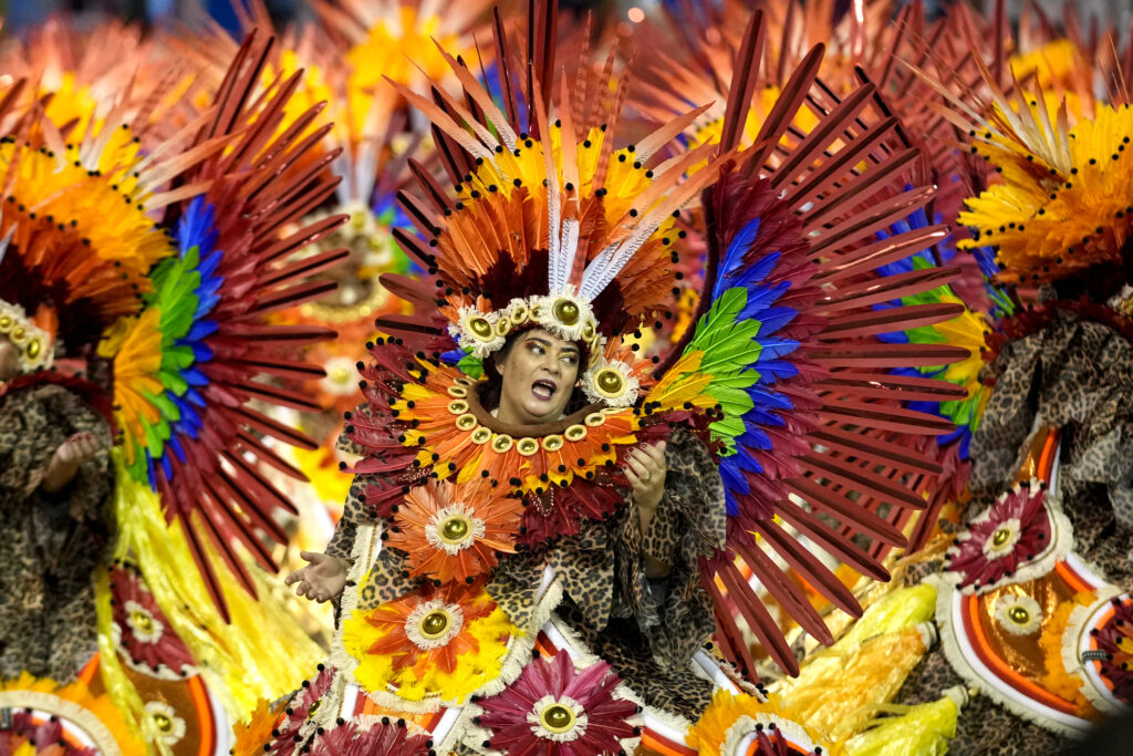 SAO PAULO — Here, and around the world, this seems to be Carnival season: A dancer from the Tom Maior samba school performs during a Carnival parade in Sao Paulo, Brazil, early Sunday, Feb. 11, 2024.Photo: Andre Penner/AP