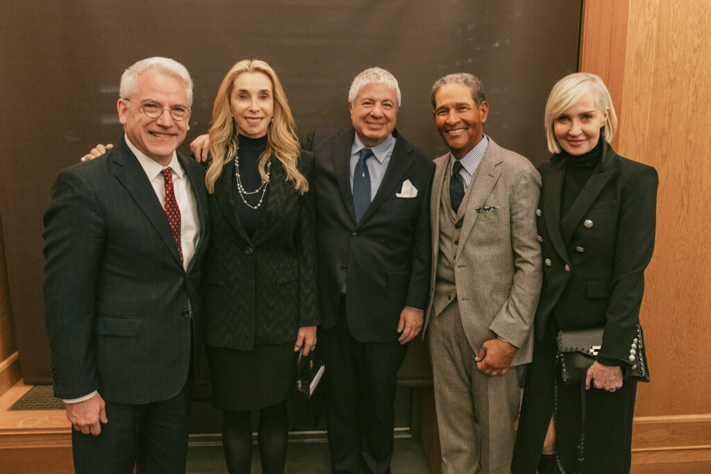 Pictured from left to right: David Meyer, dean of Brooklyn Law School, Deborah Grubman, Allen Grubman, Bryant Gumbel and Hilary Quinlan.Photo courtesy of Brooklyn Law School
