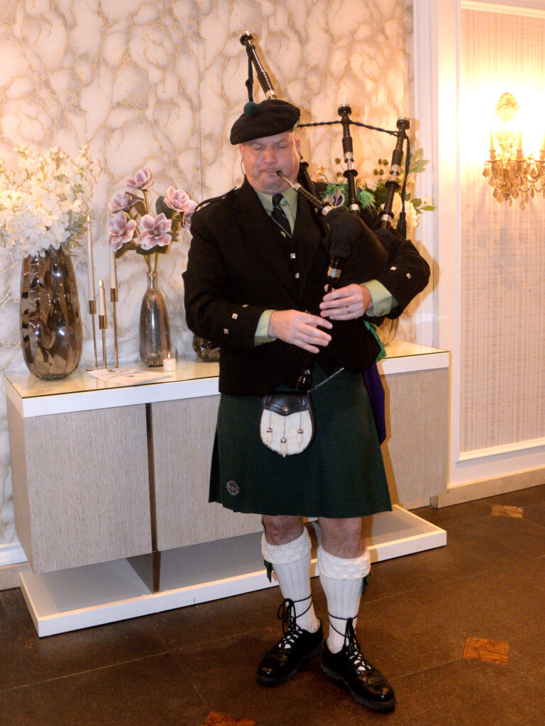 A bagpiper added to the authenticity of the evening at Bay Ridge St. Patrick's Day Gala.