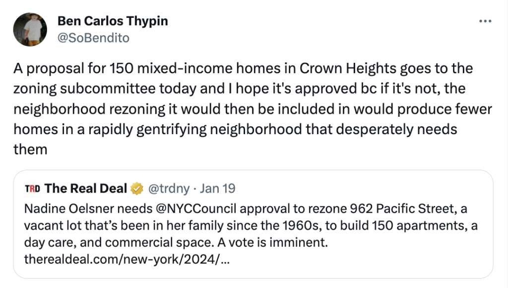 Ben Thypin post about mixed-income homes in Crown Heights.