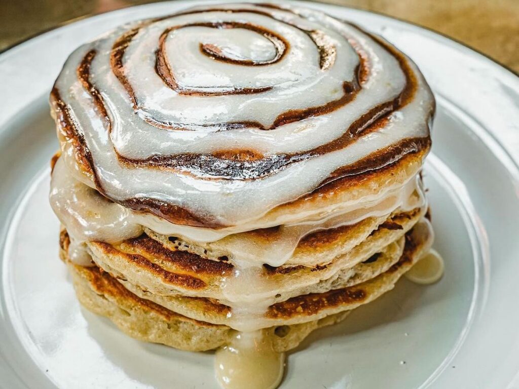 Cinnamon roll pancakes at Sweet Chick. Photo via Instagram