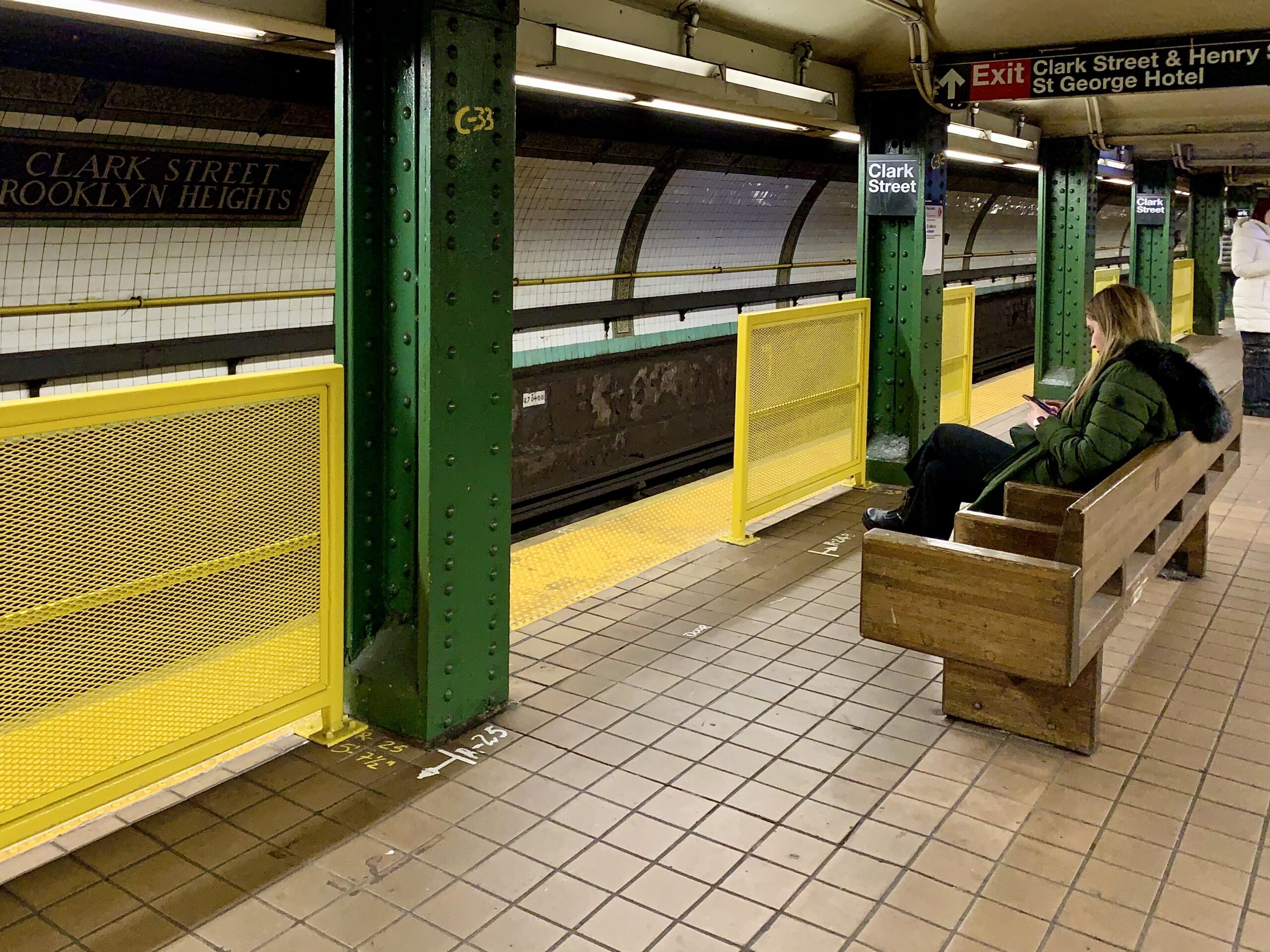 New safety barriers were installed on the platform in the Clark Street 2 and 3 subway station in Brooklyn Heights.