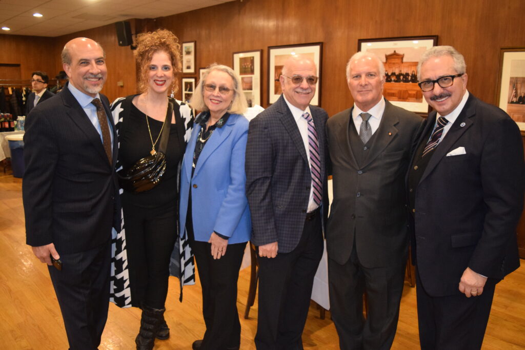 From left: Bruno Codispoti, Yolanda Guadagnoli, Hon. Nancy Sunshine, Hon. Jeffrey Sunshine, Gregory Cerchione, and Dominick Napoletano, president-elect of the NYS Bar Association.