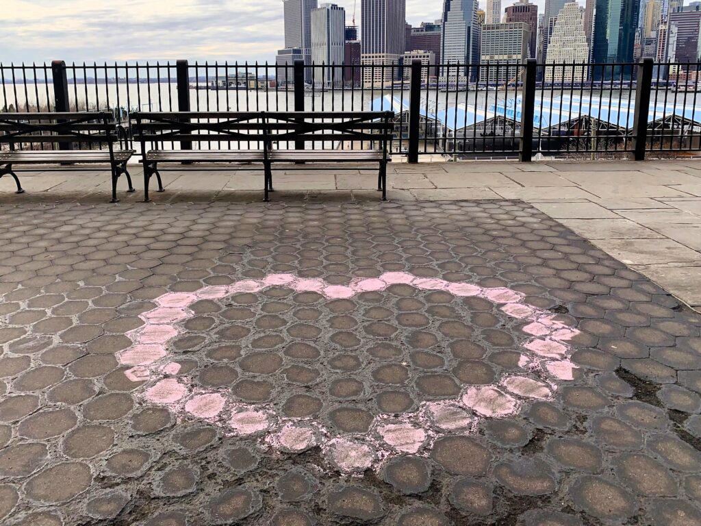 A heart drawn on the Brooklyn Heights Promenade